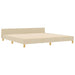 Cadru de pat cu headboard Crem 200 x 200 cm țesătură - WALTI WALTI