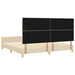Cadru de pat cu headboard Crem 200 x 200 cm țesătură - WALTI WALTI