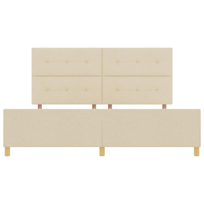 Cadru de pat cu headboard Crem 200 x 200 cm țesătură - WALTI WALTI