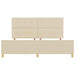 Cadru de pat cu headboard Crem 200 x 200 cm țesătură - WALTI WALTI
