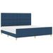 Cadru de pat cu headboard albastru 200 x 200 cm țesătură - WALTI WALTI