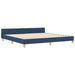 Cadru de pat cu headboard albastru 200 x 200 cm țesătură - WALTI WALTI