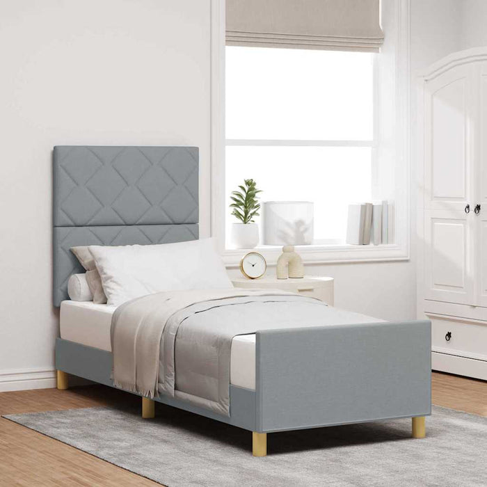 Cadru de pat cu headboard Gri deschis 80 x 200 cm țesătură - WALTI WALTI