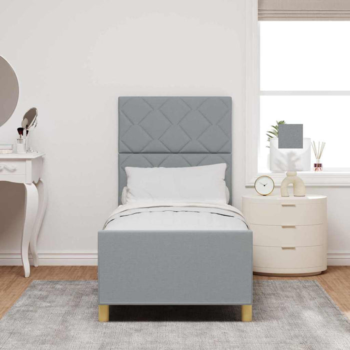 Cadru de pat cu headboard Gri deschis 80 x 200 cm țesătură - WALTI WALTI