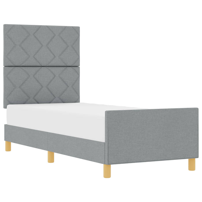Cadru de pat cu headboard Gri deschis 80 x 200 cm țesătură - WALTI WALTI