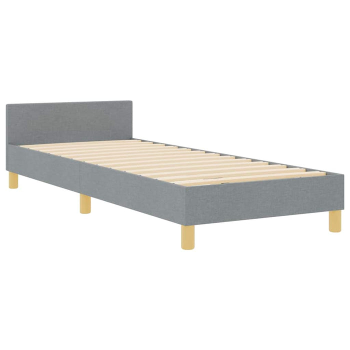 Cadru de pat cu headboard Gri deschis 80 x 200 cm țesătură - WALTI WALTI