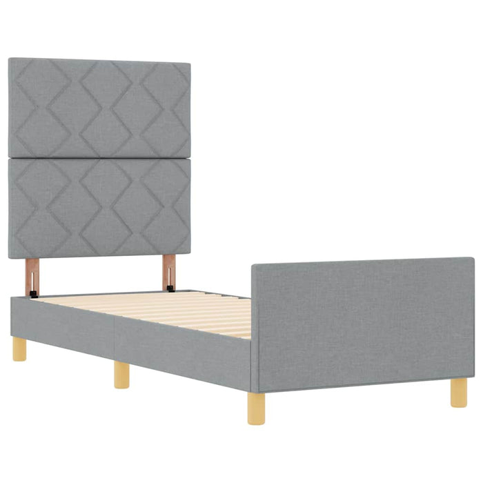 Cadru de pat cu headboard Gri deschis 80 x 200 cm țesătură - WALTI WALTI
