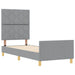 Cadru de pat cu headboard Gri deschis 80 x 200 cm țesătură - WALTI WALTI