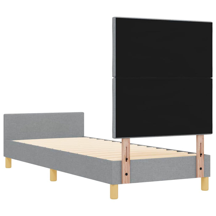 Cadru de pat cu headboard Gri deschis 80 x 200 cm țesătură - WALTI WALTI