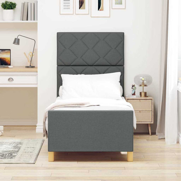 Cadru de pat cu headboard Gri închis 80 x 200 cm țesătură WALTI