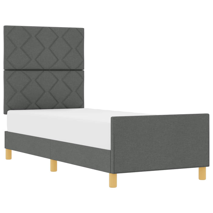 Cadru de pat cu headboard Gri închis 80 x 200 cm țesătură WALTI