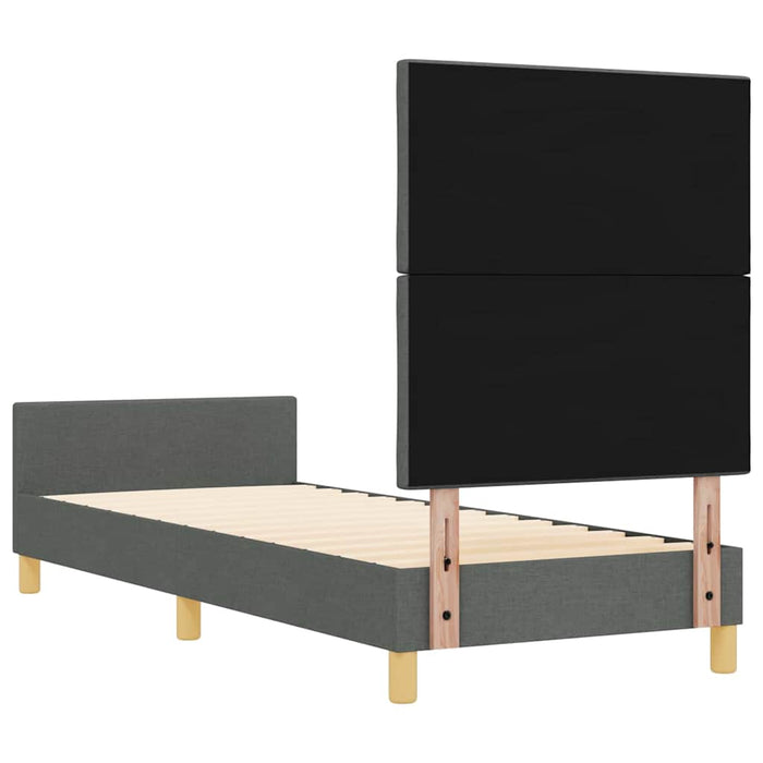 Cadru de pat cu headboard Gri închis 80 x 200 cm țesătură WALTI