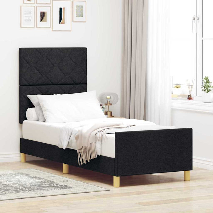 Cadru de pat cu headboard Negru 80 x 200 cm țesătură WALTI