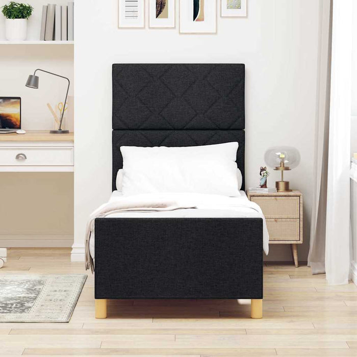 Cadru de pat cu headboard Negru 80 x 200 cm țesătură WALTI