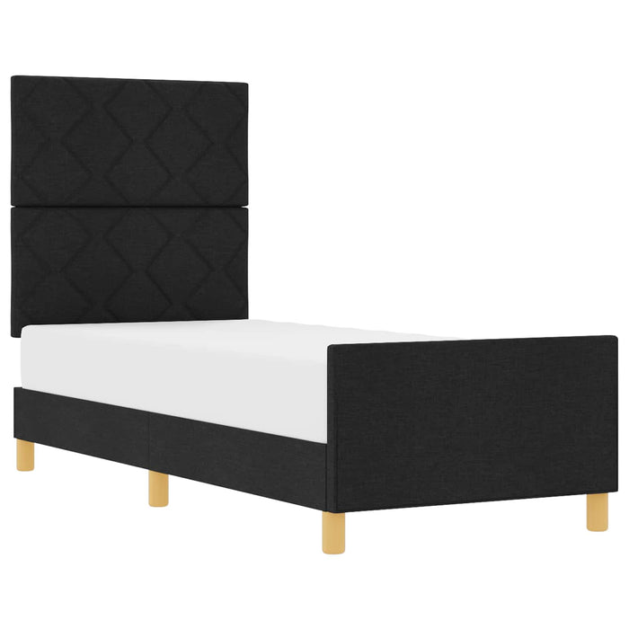 Cadru de pat cu headboard Negru 80 x 200 cm țesătură WALTI