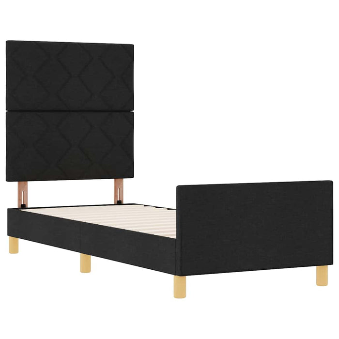 Cadru de pat cu headboard Negru 80 x 200 cm țesătură WALTI