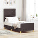 Cadru de pat cu headboard Maro închis 80 x 200 cm țesătură - WALTI WALTI