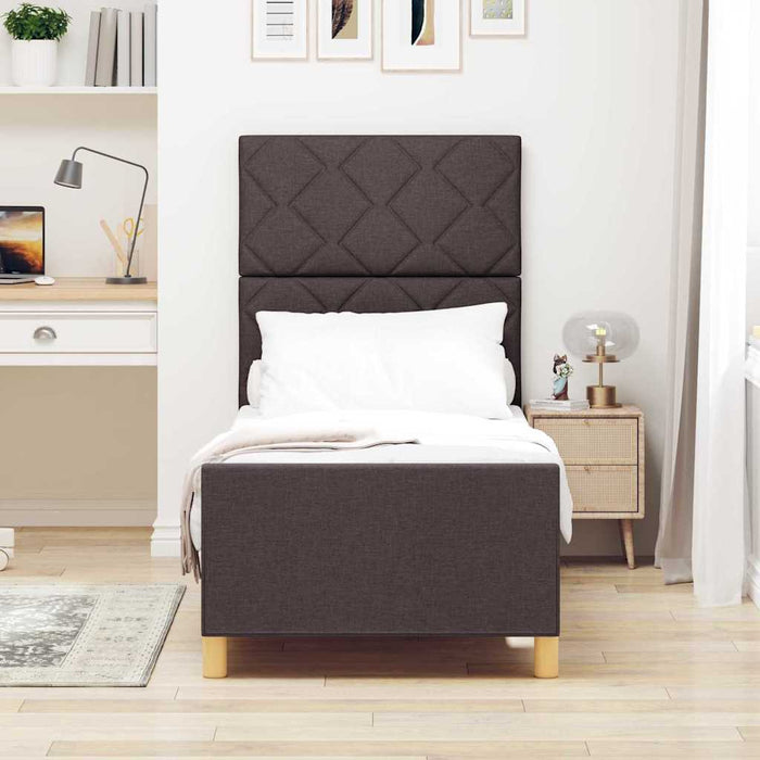 Cadru de pat cu headboard Maro închis 80 x 200 cm țesătură - WALTI WALTI