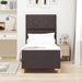 Cadru de pat cu headboard Maro închis 80 x 200 cm țesătură - WALTI WALTI