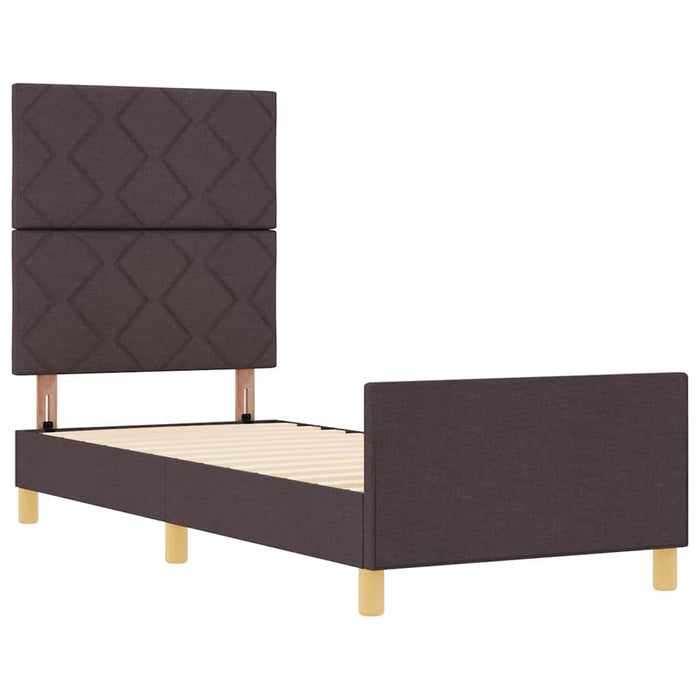 Cadru de pat cu headboard Maro închis 80 x 200 cm țesătură - WALTI WALTI