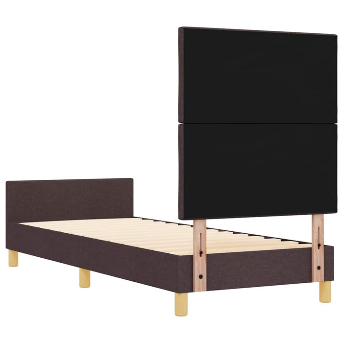 Cadru de pat cu headboard Maro închis 80 x 200 cm țesătură - WALTI WALTI