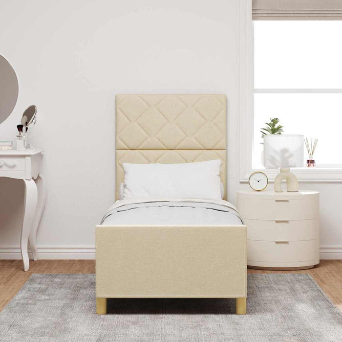 Cadru de pat cu headboard Crem 80 x 200 cm țesătură WALTI