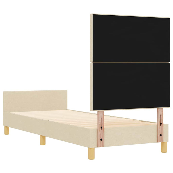Cadru de pat cu headboard Crem 80 x 200 cm țesătură WALTI