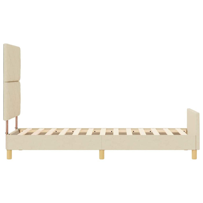Cadru de pat cu headboard Crem 80 x 200 cm țesătură WALTI