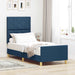 Cadru de pat cu headboard albastru 80 x 200 cm țesătură - WALTI WALTI