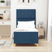 Cadru de pat cu headboard albastru 80 x 200 cm țesătură - WALTI WALTI
