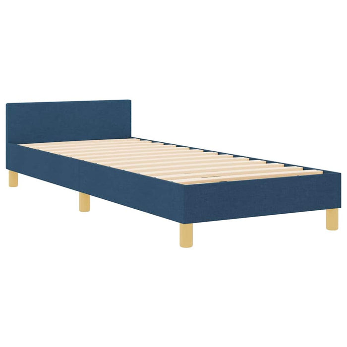 Cadru de pat cu headboard albastru 80 x 200 cm țesătură - WALTI WALTI