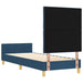Cadru de pat cu headboard albastru 80 x 200 cm țesătură - WALTI WALTI