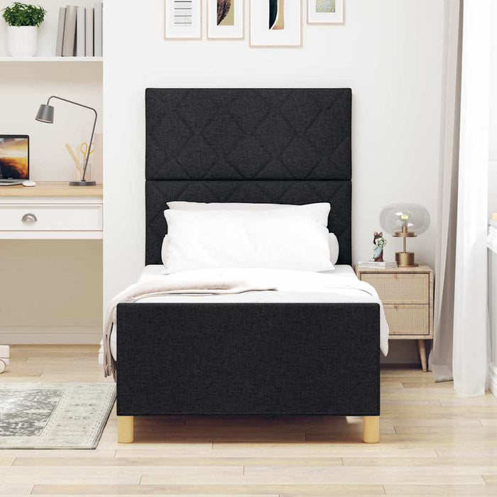 Cadru de pat cu headboard Negru 90 x 190 cm țesătură WALTI