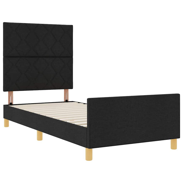 Cadru de pat cu headboard Negru 90 x 190 cm țesătură WALTI