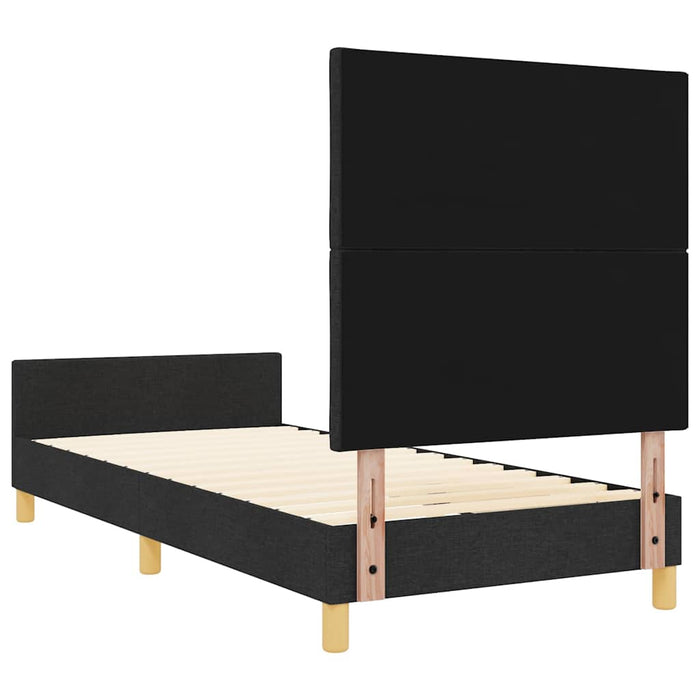 Cadru de pat cu headboard Negru 90 x 190 cm țesătură WALTI
