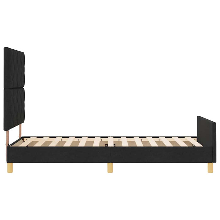 Cadru de pat cu headboard Negru 90 x 190 cm țesătură WALTI