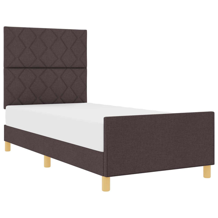 Cadru de pat cu headboard Maro închis 90 x 190 cm țesătură WALTI