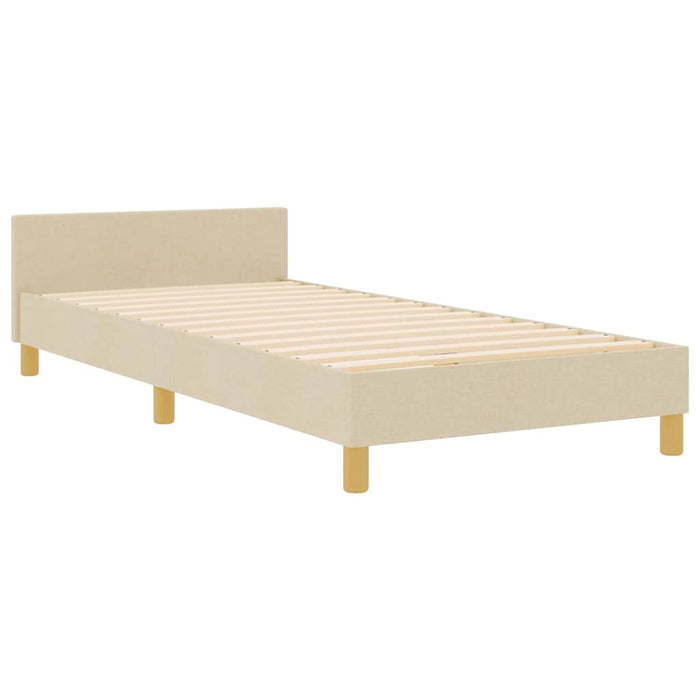 Cadru de pat cu headboard Crem 90 x 190 cm țesătură - WALTI WALTI