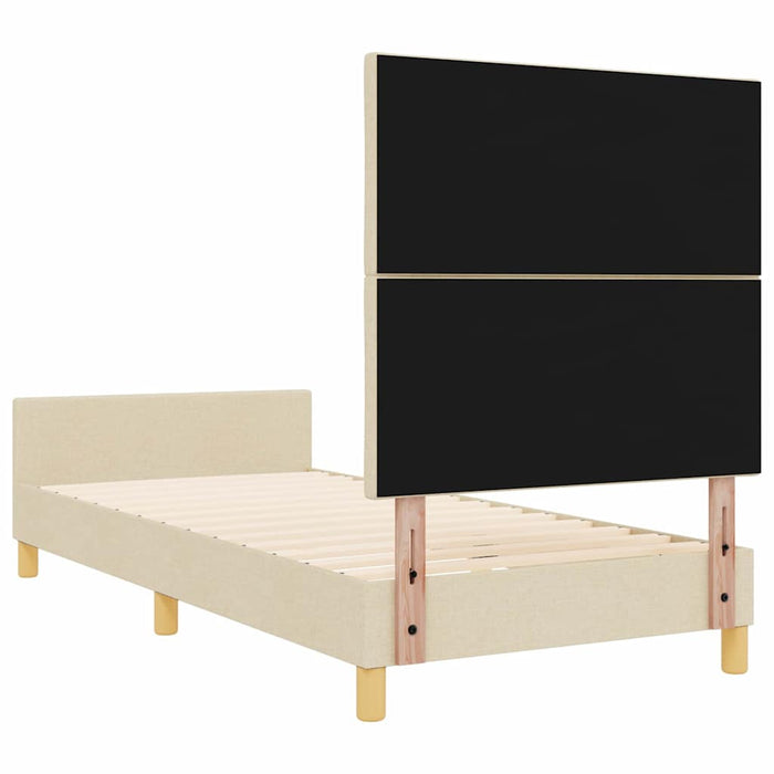 Cadru de pat cu headboard Crem 90 x 190 cm țesătură - WALTI WALTI