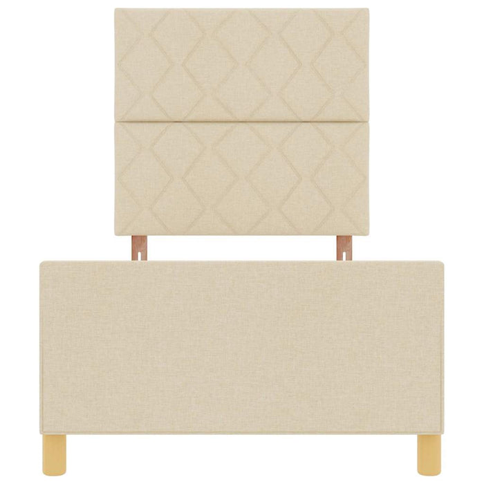 Cadru de pat cu headboard Crem 90 x 190 cm țesătură - WALTI WALTI