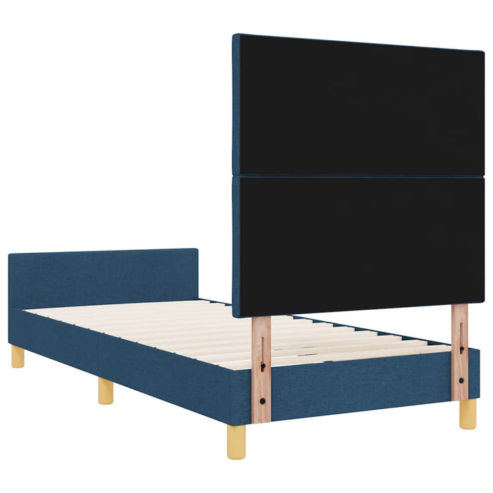 Cadru de pat cu headboard albastru 90 x 190 cm țesătură WALTI