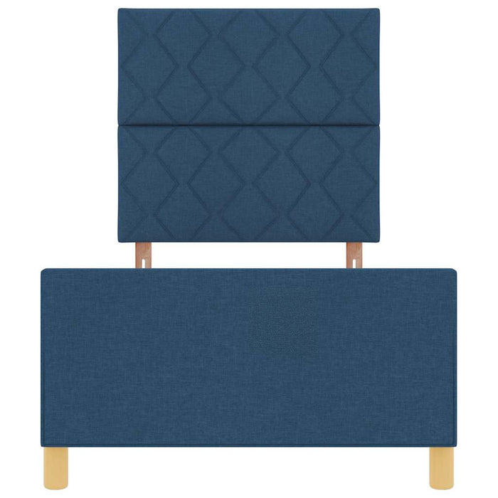 Cadru de pat cu headboard albastru 90 x 190 cm țesătură WALTI