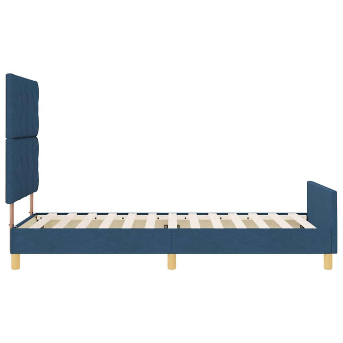 Cadru de pat cu headboard albastru 90 x 190 cm țesătură WALTI