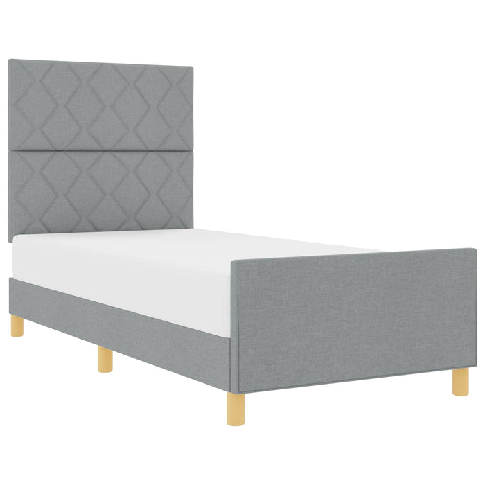 Cadru de pat cu headboard Gri deschis 90 x 200 cm țesătură - WALTI WALTI