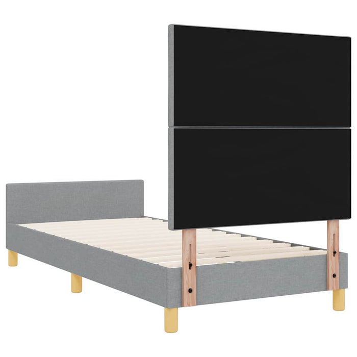 Cadru de pat cu headboard Gri deschis 90 x 200 cm țesătură - WALTI WALTI