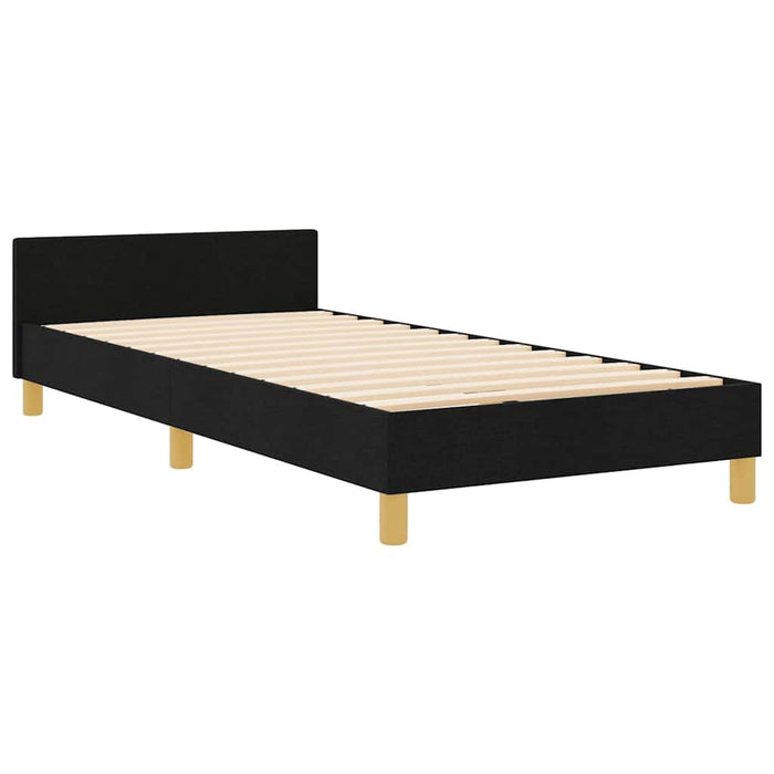 Cadru de pat cu headboard Negru 90 x 200 cm țesătură - WALTI WALTI