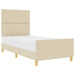 Cadru de pat cu headboard Crem 90 x 200 cm țesătură - WALTI WALTI
