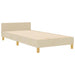 Cadru de pat cu headboard Crem 90 x 200 cm țesătură - WALTI WALTI
