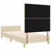 Cadru de pat cu headboard Crem 90 x 200 cm țesătură - WALTI WALTI