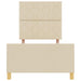Cadru de pat cu headboard Crem 90 x 200 cm țesătură - WALTI WALTI